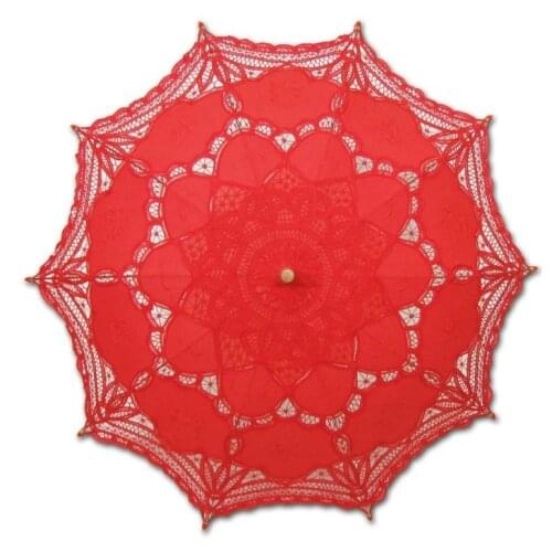 Free Shipping Lace Sun Umbrella Cotton Embroidery Lace Parasol Wedding Umbrella Decorations Multi Color