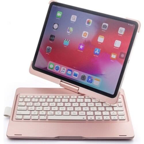 Wireless Bluetooth Keyboard Case For iPad Pro 11'' Rotate Colorful Backlight Cover For iPad Pro 11 inch ABS+PC Fundas