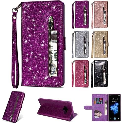 Bling Case S10 E For Samsung Galaxy J4 J6 A6 Plus 2018 J330 J5 Pro J730 A5 A7 2017 A6 Plus 2018 Leather Flip Zipper Wallet Cover
