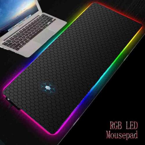 XGZ Hexagonal Abstract Texture RGB Large Mouse Pad Game Console Computer Mouse Pad LED Carpet Pad Keyboard Table Mat