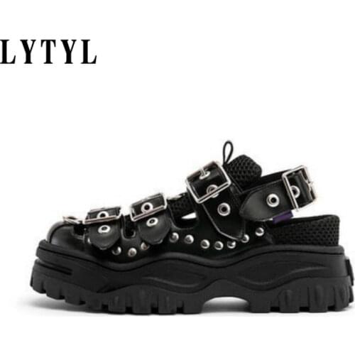 Zomer zwarte wig hennep vrouwelijke sandalen open teen gladiator sandalen vrouwen casual metalen gesp platform sandalen AA-517