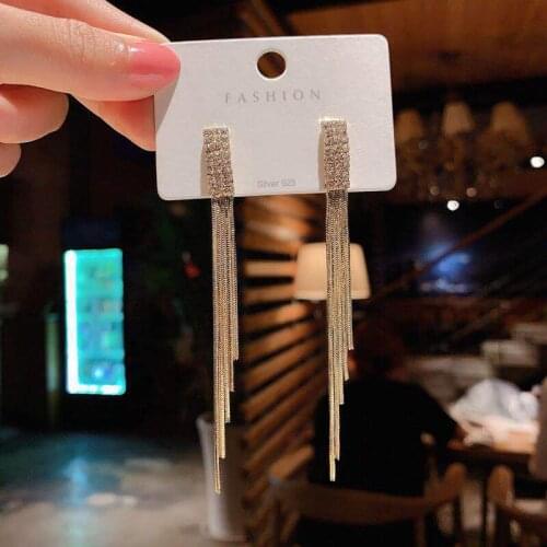 Tassel earrings personality long temperament earrings super fairy exaggerated needle earrings