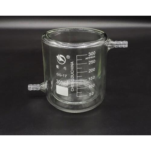 Double-deck beaker,Low form with tick marks 300ml,Double-layer cold trap with graduations,Photocatalytic reaction bottle