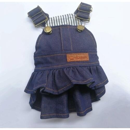 Pet Dog Clothes Summer Small Medium Dog Denim Dress XS Doggy Skirt Dress For Small Breeds Dogs Teddy Bear Maltese Corgi Apparel