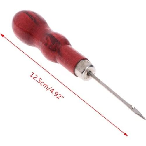 Jewelry Awl Repair Tools Stainless Steel Wood Handle Bead Punches Sewing Pliers E56C