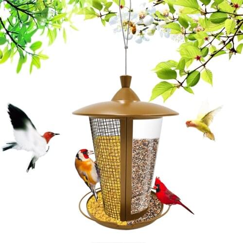 2 in 1 Bird Feeder Hanging Automatic Bird Feeding Tool High Quality Metal Carrying Bird Feeder For Outdoor Use Pet Bird Feeder