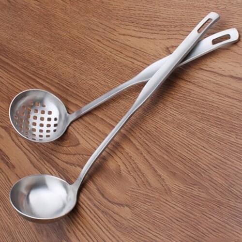 Hot pot spoon non-magnetic stainless steel soup spoon slotted spoon casserole porridge spoon 6 spoons soup shell soup leakage