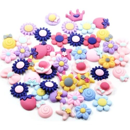50x Cute Resin Flower Candy Flatback Cabochons Embellishment Decoden Crafts