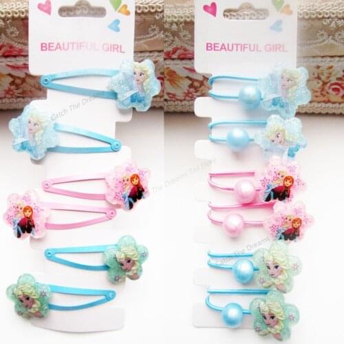 A Set Of Disney Princess Frozen Hair Accessories Hair Clip Rubber Band Headband Cartoon Resin