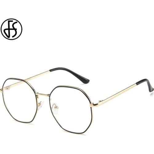 FS 2020 Korean Anti Blue Light Glasses For Women Men Fashion Black Gold Frame Computer Gaming Ray Blocking Radiation Goggles