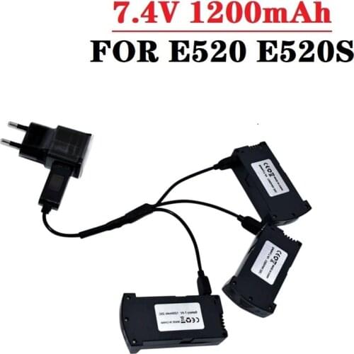 Original 7.4V 1200MAH LiPo Battery and Charger For RC E520 E520S RC Quadcopter Spare Parts 7.4V Drones Battery For E520 JD-22S
