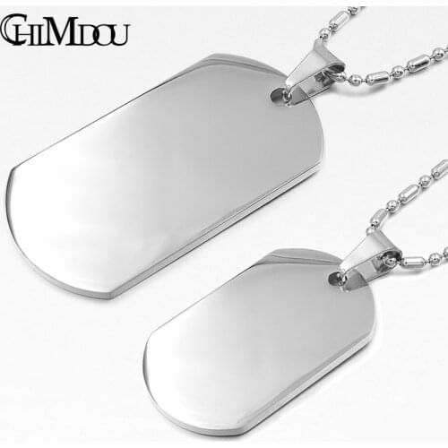 CHIMDOU Dog Tag Stainless Steel Pendant Necklace Military Soldiers metal stamping blanks Tags wholesale KJP08