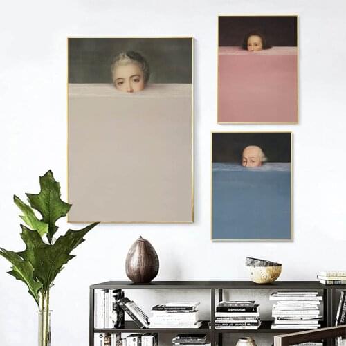 Famous Portrait Spoof Creative Nordic Abstract Posters Prints Wall Art Vintage Paintings on Canvas Picture for Living Room Decor