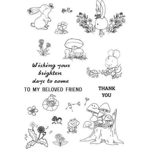 DABOXIBO Mushroom In The Forest rabbit Clear Stamps Mold For DIY Scrapbooking Cards Making Decorate Crafts 2020 NEW Arrival