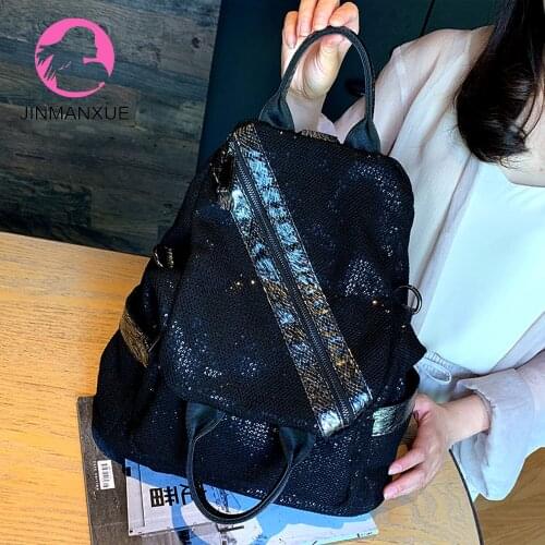 Fashion Rucksack Ladies Sequins Wild Large Capacity Backpack Shoulder Bag Student Bag Mochilas Feminina bagpack mochila mujer