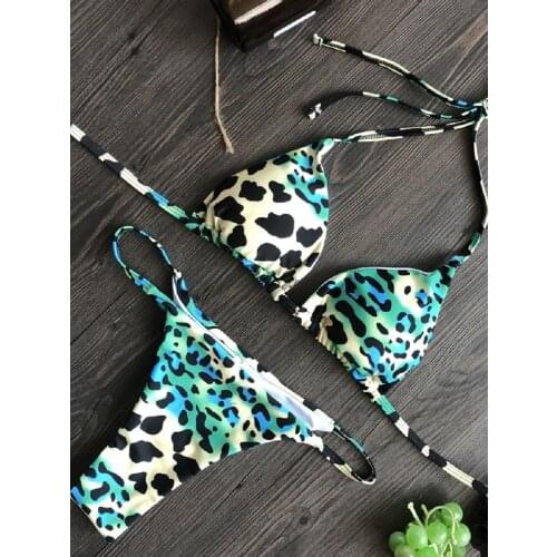 Sexy Leopard Print Bikini 2021 Swimsuit Swimwear String Bikini Set Bathing Suit Women Biquini Thong Bikinis Beachwear