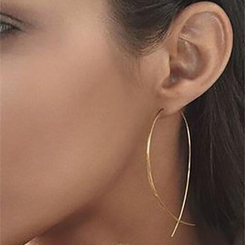 Fish Shaped Earrings Simple Handmade Copper Wire Earring for Women gold Silver Black Color Geometric Ear jewelry Earrings