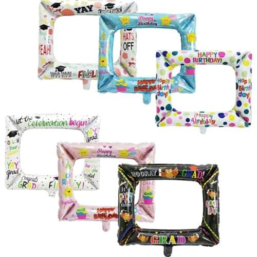 5 pcs photo frame balloons birthday graduation photo frame aluminum balloons graduation ceremony photo props balloons