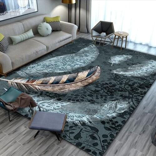 Nordic Geometric Feather plaid 3D Printing Carpets Modern Kids Bedroom play Crawl Area Rugs kitchen Antiskid Mats Home Decor Rug