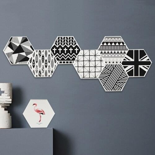 Nordic Geometry Pattern 3D Hexagon Wall Stickers for Living Room Entrance Bar Backdrop Decor DIY Photo Background Stickers