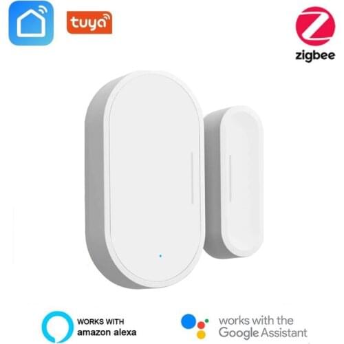 Tuya ZigBee Smart Window Door Gate Sensor Detector Smart Home Security Alarm System Smart Life Tuya Control With Alexa Google