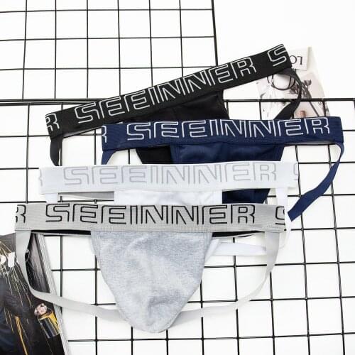 Sexy Gay Men Underwear Jockstrap Briefs Cueca Male Panties G String Thongs Men Gay Penis Pouch Men Underpants
