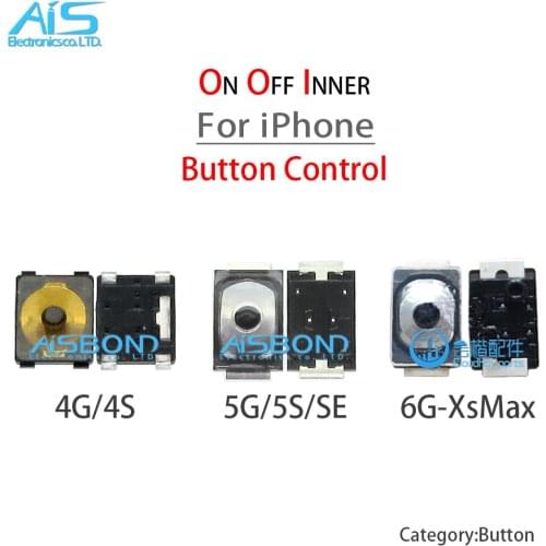 50Pcs/Lot Power On Off Inner Button Control For iPhone 4S 5 5S 5C SE 6 6S 6P 7 8 Plus X XS MAX Volume Switch Replacement Parts