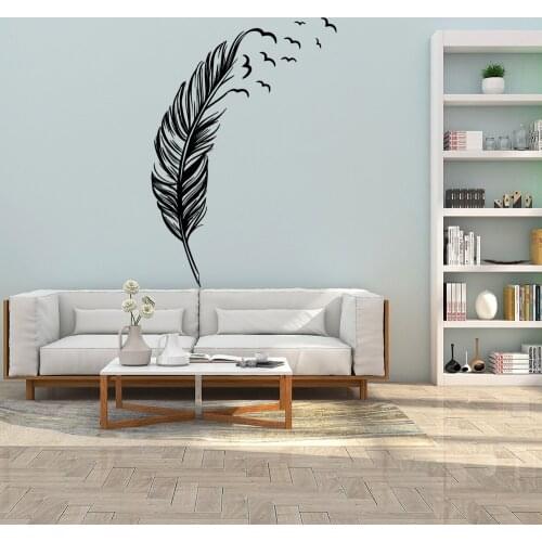 Fun Feather Home Decoration Accessories For Kids Rooms Decoration Vinyl Decals