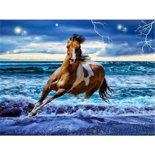 Animal Horse DIY Cross Stitch 11CT Embroidery Kits Craft Needlework Set Cotton Thread Printed Canvas Home Dropshipping