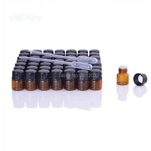 1ML 2ML 3ML Amber Essential Oil Bottle With Plastic Lid,Small Glass Bottle, Mini Brown Glass Vials,Mini Glass Conta F2017302