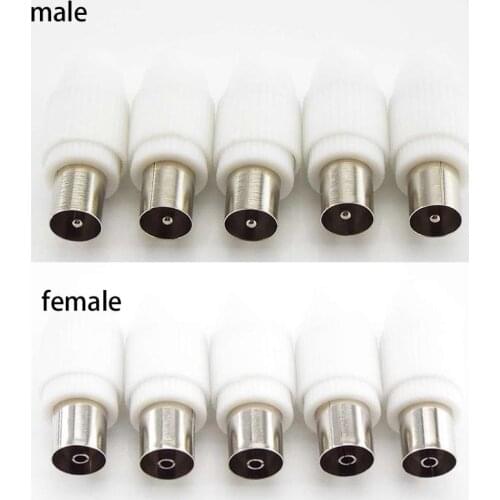 10pcs 75-5 Free Welding RF Television Male Female Plug 9.5 TV RF Terminal Antenna Connector 9.5 Video Plug Adapter