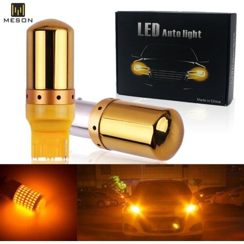 2PCS CANBUS PY21W BAU15S P21W BA15S T20 7440 W21W 1156 S25 3014 144SMD No Hyper Flash Amber For Turn Signal Lights Car LED
