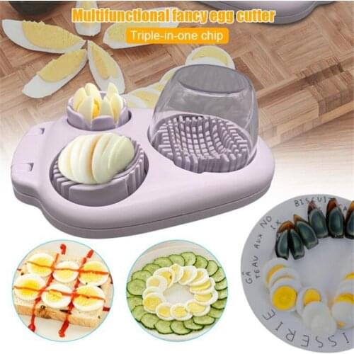3 In 1 Manual Home Cooking Dicing Stainless Steel Multifunctional Slicing Cutter Kitchen Tools Practical Eggs Slicer Egg Gadgets
