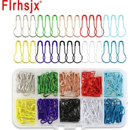300pcs/box 10 Colors Safety Pins for Sewing Quilting Clothing DIY Crafting Jewelry Making Gourd Pin Sewing Accessories