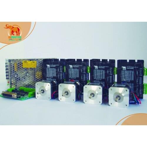 4 Axis CNC router Wantai Nema 17 Stepper Motor 4000g.cm & Digital Driver 36VDC/1.7A/ 128. 3D Reprap Printer Robot Machines