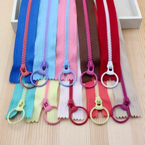 40CM 10 PCS CONTRAST COLOR 3# Resin Zippers Lifting Ring Quoit Zipper DIY Handmade Accessory Sewing Craft Bag Garment Material