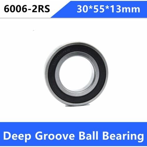 50pcs/lot 6006-2RS Rubber sealed deep groove ball bearing 30*55*13 mm
