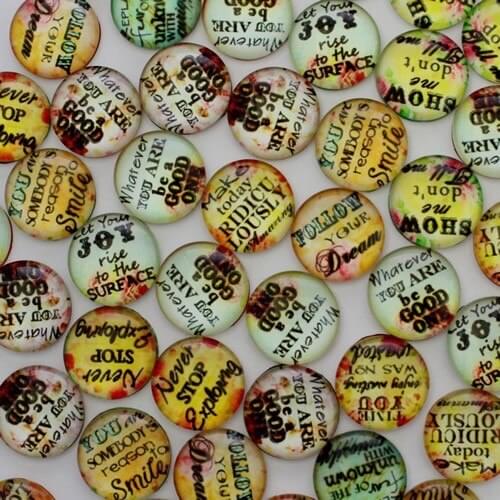 20mm Mixed Style Letters Round Glass Cabochon Dome Jewelry Finding Cameo Pendant Settings 20pcs/lot (K05516)