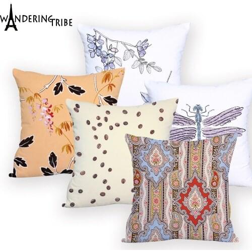Flower Housse Pillowcase for Car Seat Fashion Cushions Cover Geometirc Throw Pillows on The Decorative Personalized