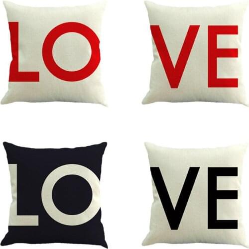 GY0604 Love Pattern Cushion Case (No Filling) 1PC Polyester Home Decor Bedroom Decorative Sofa Car Throw Pillows