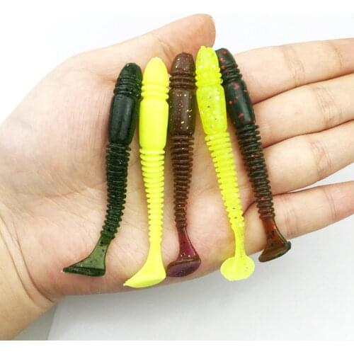 10 Pcs/Lot Artificial Lures Soft Bait 75mm 3.2g Silicone Bait Worms Fishing Lure With Salt Smell Carp Fishing Takcle