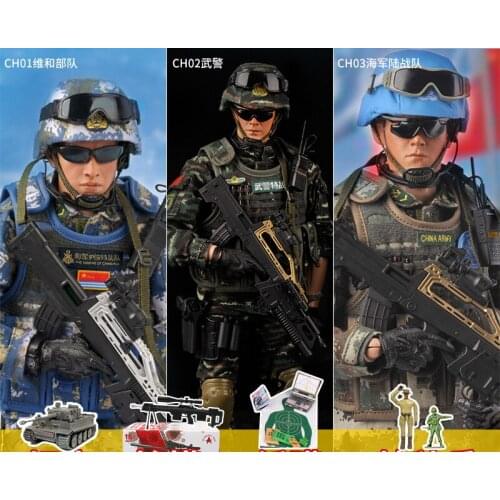 1/6 Collectable Soldier Figure Model New Peace Mission Joint Movable Multi-weapon Accessory Set for Kids Toy