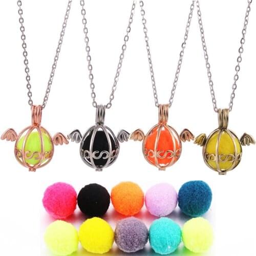 Mexico Chime Angel Cage Music Ball Caller Perfume Locket Pendant Vintage Necklace For Aromatherapy Essential Oil Diffuser Women
