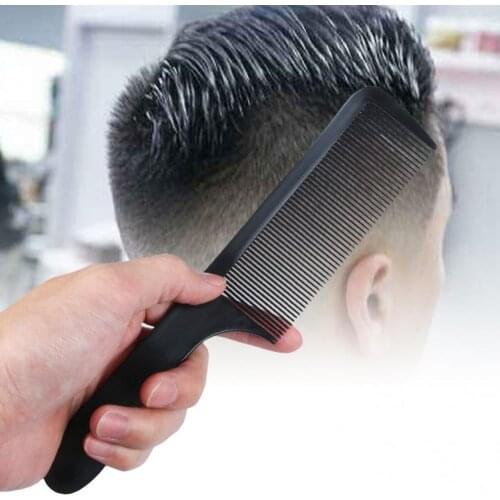 Men Professional Curved Shaver Hair Clipper Cutting Brush Barbers Flat Top Comb Metal Hair Cutting Comb Anti-static Comb