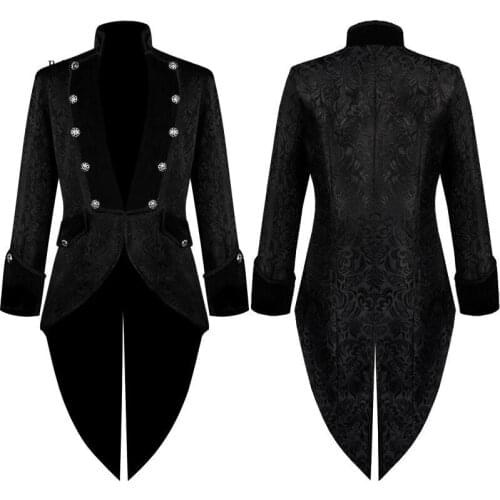 Mens New Coat Black Paisley Tailcoat Palace Prince Dinner Party Wedding Suits for Men Tuxedo Homme