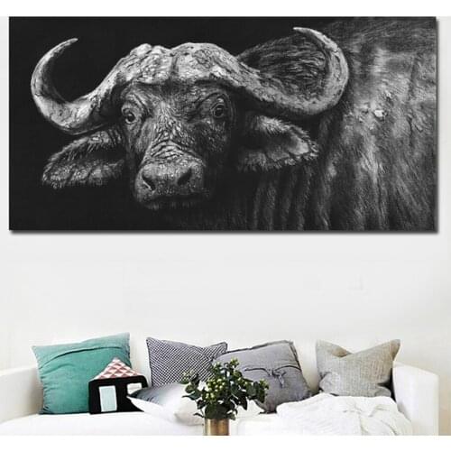 Black white buffalo 5d diy diamond painting cross stitch full drill Diamond Embroidery mosaic kit drop shipping home decor