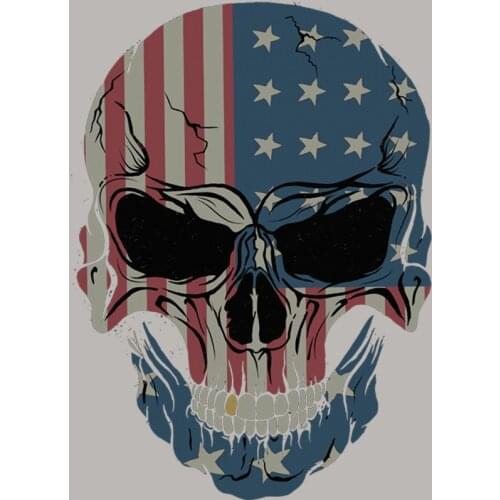Flag Skulls Patch Iron On Appliqued Fashion Diy Heat Transfer Tops Vinyl Patch For Clothes Hiphop Stickers On Jeans