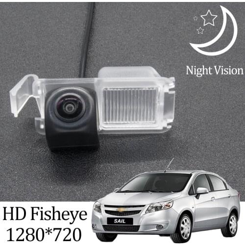Owtosin HD 1280*720 Fisheye Rear View Camera For Chevrolet Sail 2010 2011 2012 2013 2014 2015 2016 2017 2018 2019 Car Monitor