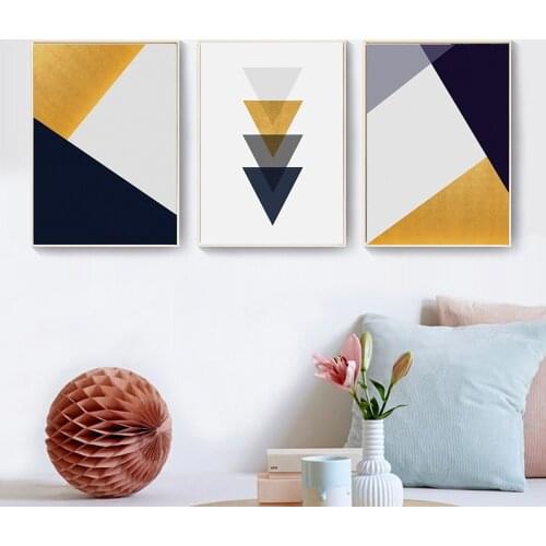 Minimalism Poster and Prints Nordic Yellow Geometric Patterns Home Decor Modern Canvas Painting Artwork for Living Room Bedroom