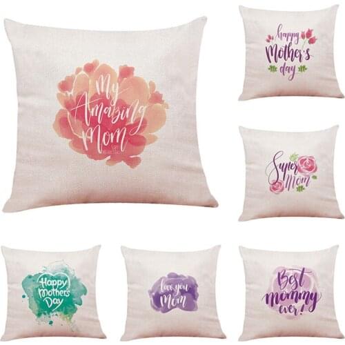 Mothers day flower words festival pillow Decorative home sofa cushion cover mom gift factory dropshipping custom pillow case